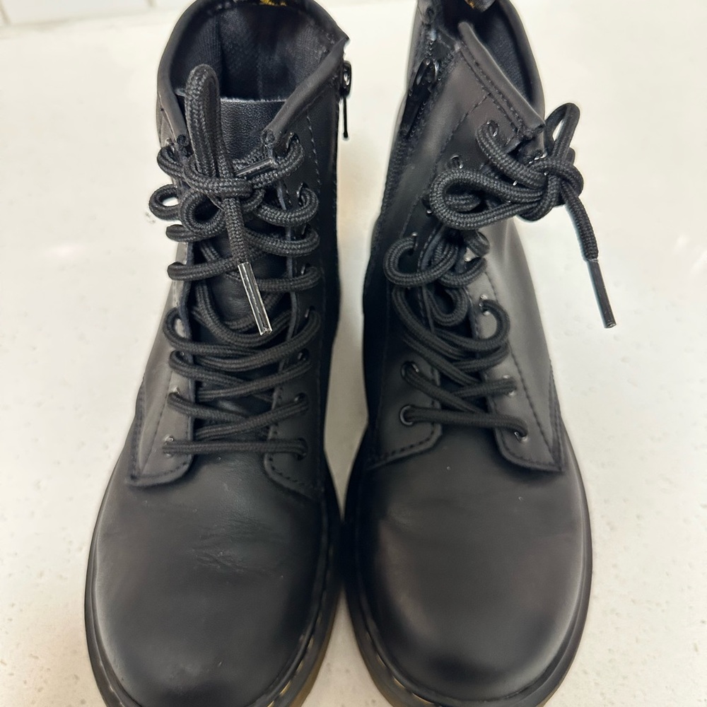 Black Leather Lace-Up Boots